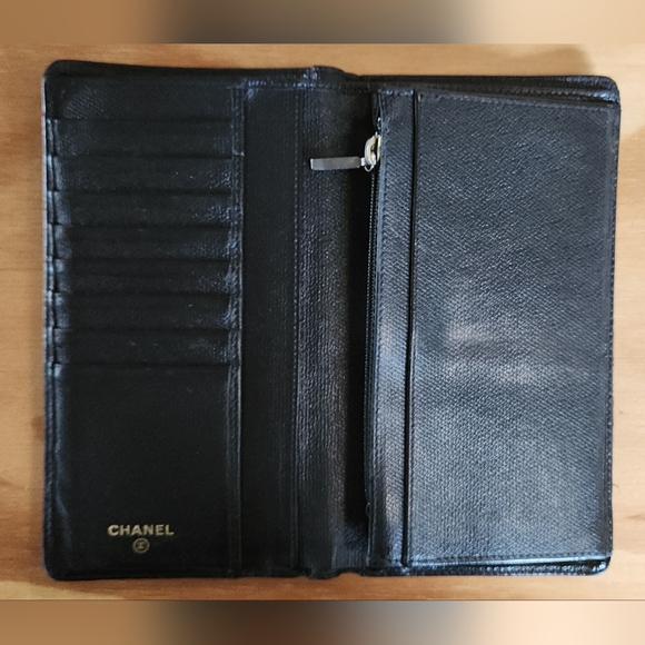 Vintage CHANEL Sevruga Caviar CC Yen  Wallet - Picture 5 of 15